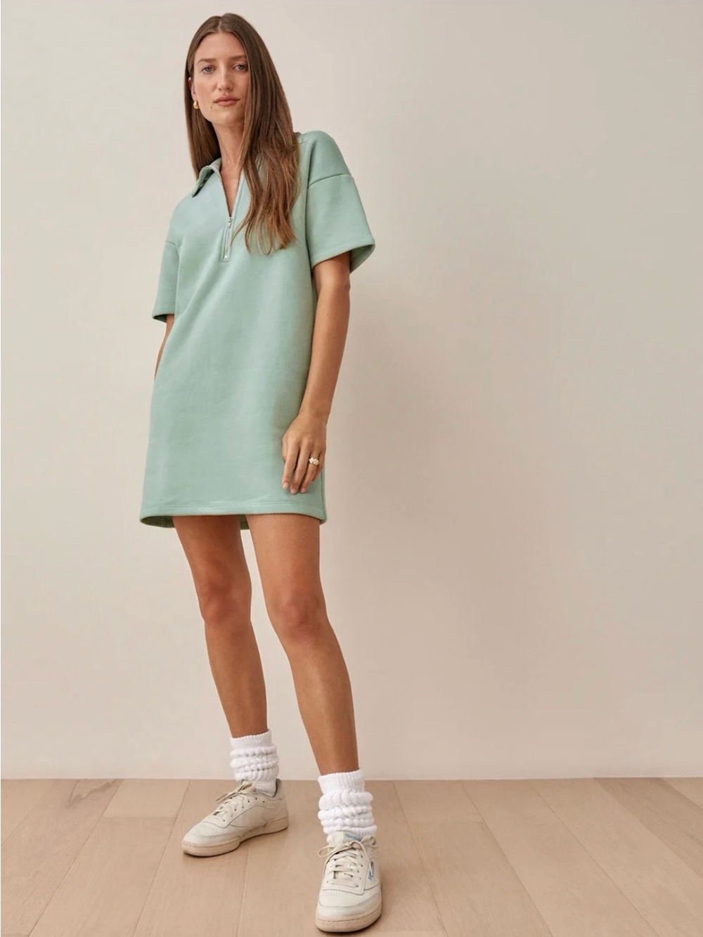 Reformation Hampton Sweat Dress Saje Green Size XL